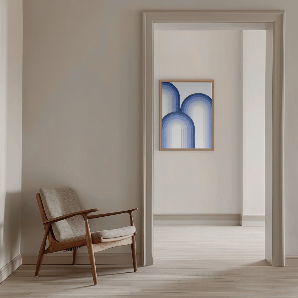 Arched Blue Scape - Stretched Canvas, Poster or Fine Art Print - I Heart Wall Art - Poster Print, Canvas Print or Framed Art Print