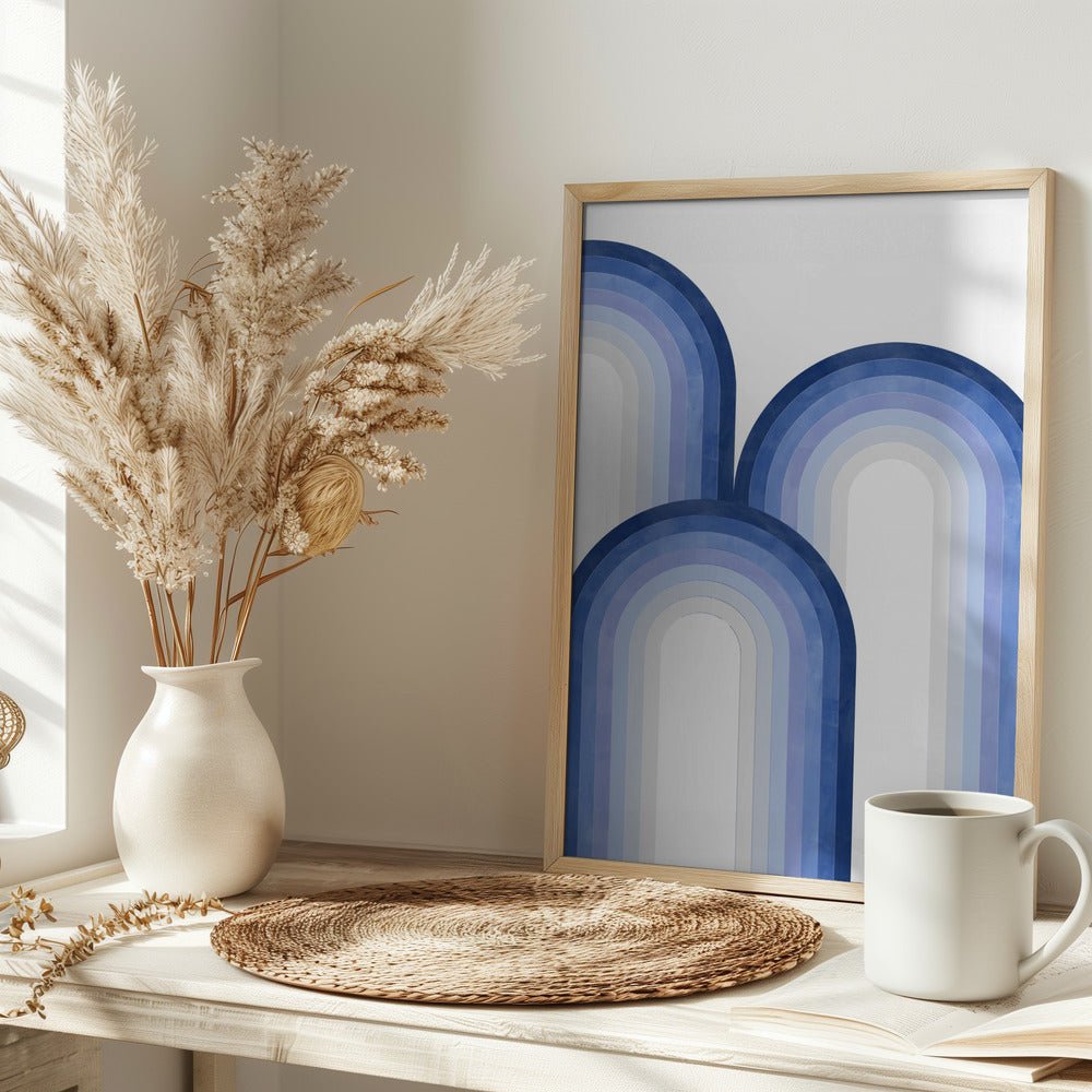 Arched Blue Scape - Stretched Canvas, Poster or Fine Art Print - I Heart Wall Art - Poster Print, Canvas Print or Framed Art Print
