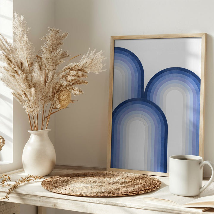 Arched Blue Scape - Stretched Canvas, Poster or Fine Art Print - I Heart Wall Art - Poster Print, Canvas Print or Framed Art Print