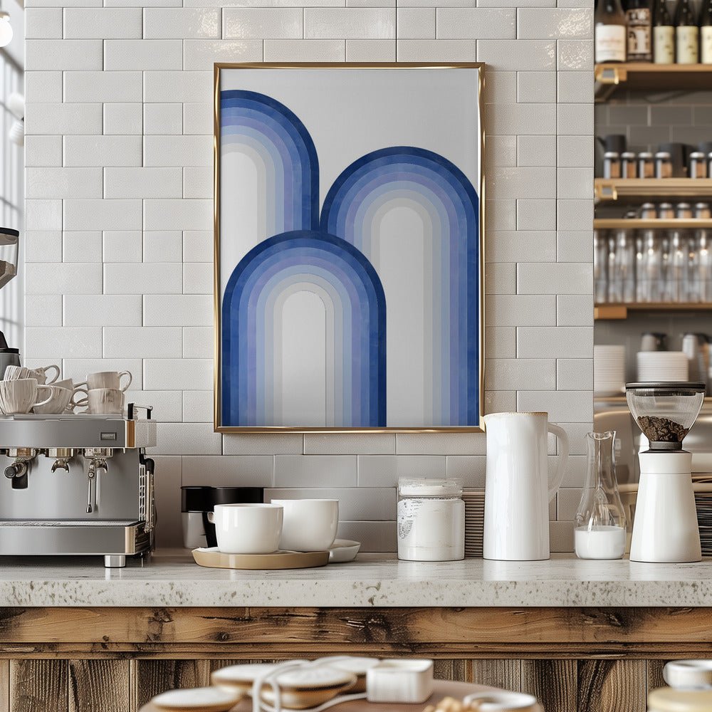 Arched Blue Scape - Stretched Canvas, Poster or Fine Art Print - I Heart Wall Art - Poster Print, Canvas Print or Framed Art Print