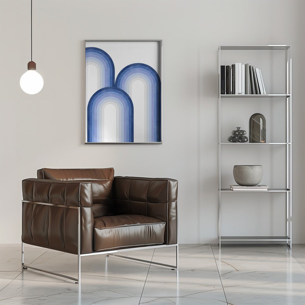 Arched Blue Scape - Stretched Canvas, Poster or Fine Art Print - I Heart Wall Art - Poster Print, Canvas Print or Framed Art Print