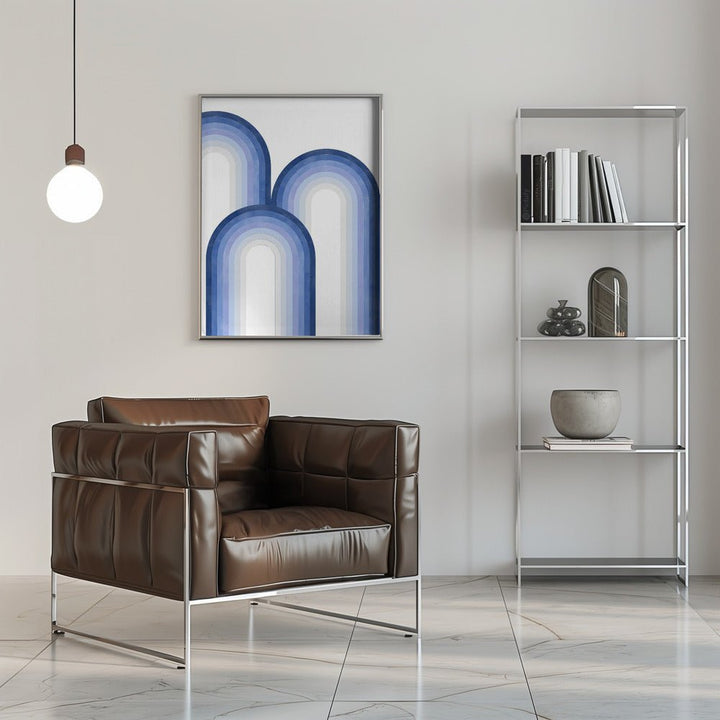 Arched Blue Scape - Stretched Canvas, Poster or Fine Art Print - I Heart Wall Art - Poster Print, Canvas Print or Framed Art Print