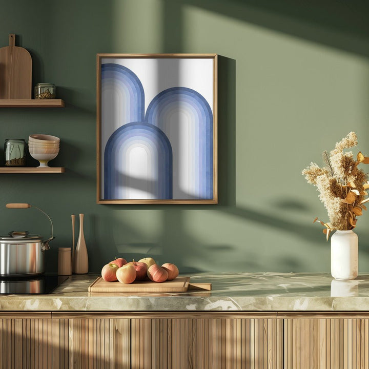 Arched Blue Scape - Stretched Canvas, Poster or Fine Art Print - I Heart Wall Art - Poster Print, Canvas Print or Framed Art Print