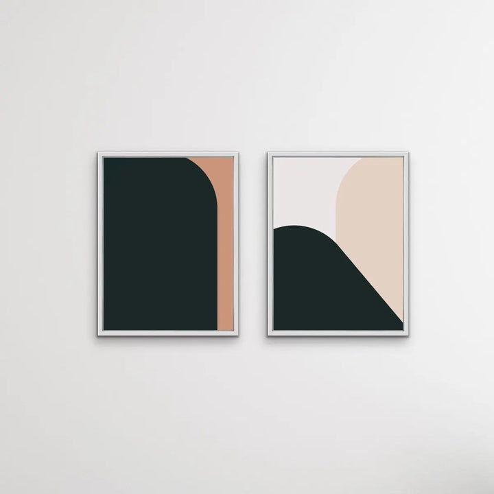 Arches - Two Piece Minimalist Boho Print Set Diptych - I Heart Wall Art - Poster Print, Canvas Print or Framed Art Print
