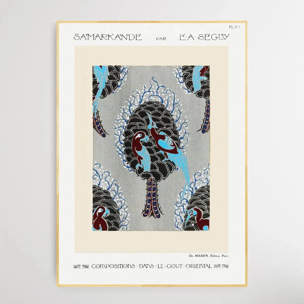 Art Nouveau Bird Pattern 1914 by E. A. Séguy - I Heart Wall Art - Poster Print, Canvas Print or Framed Art Print