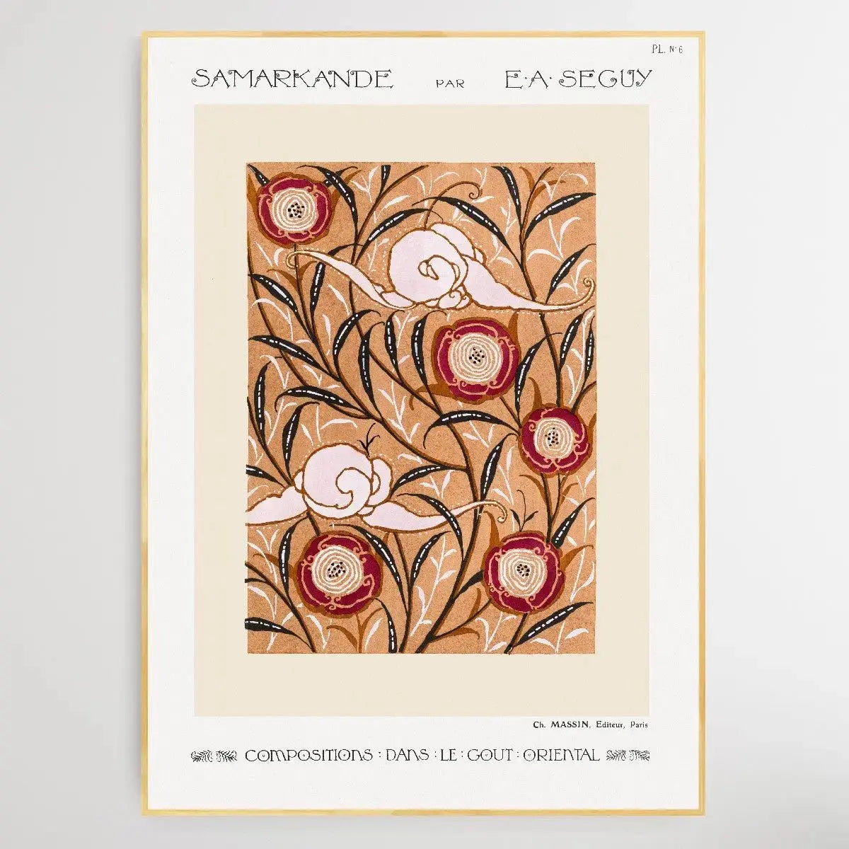 Art Nouveau Flower Pattern 2 1914 by E. A. Séguy - I Heart Wall Art - Poster Print, Canvas Print or Framed Art Print