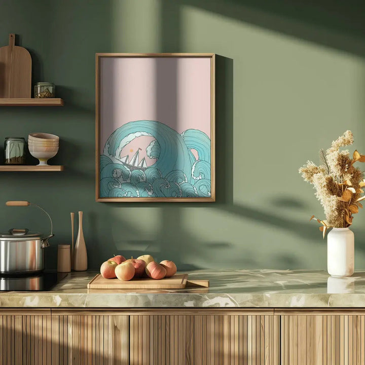 As the Ship Rides the Waves - Stretched Canvas, Poster or Fine Art Print I Heart Wall Art