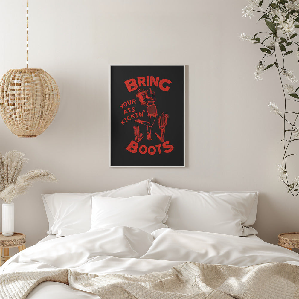 Ass Kickin Boots.png - Stretched Canvas, Poster or Fine Art Print I Heart Wall Art