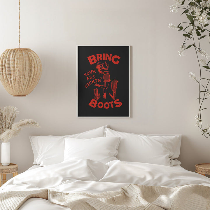 Ass Kickin Boots.png - Stretched Canvas, Poster or Fine Art Print I Heart Wall Art