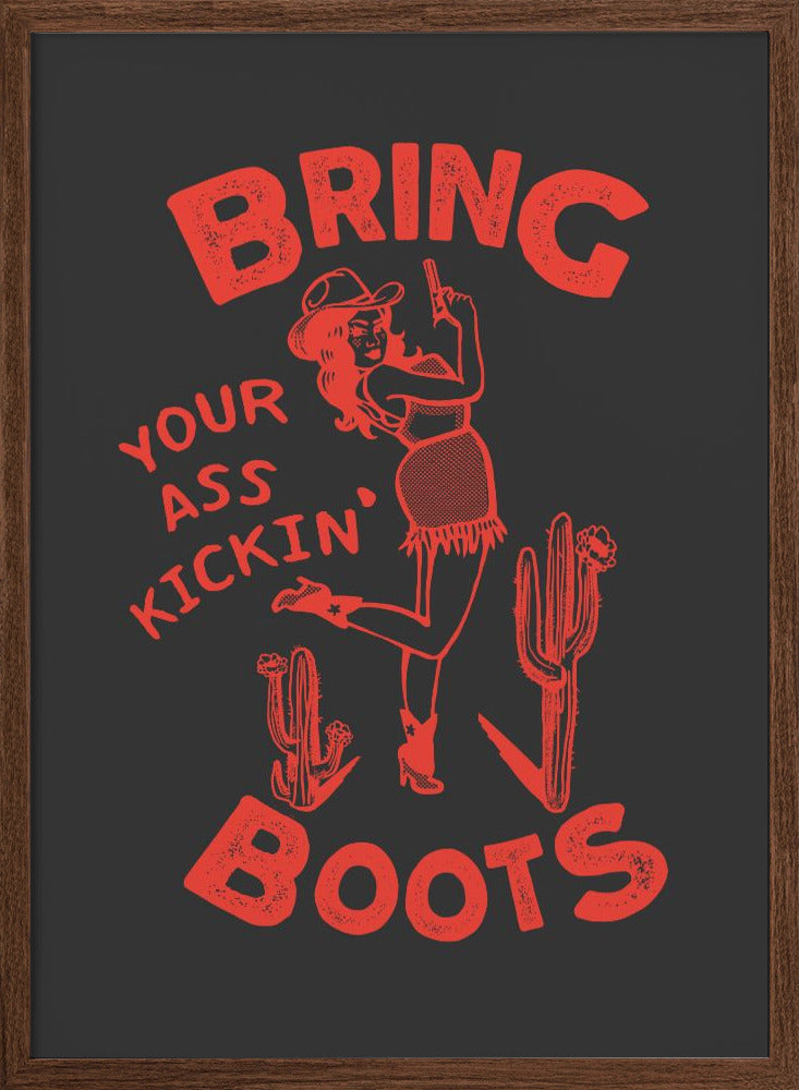 Ass Kickin Boots.png - Stretched Canvas, Poster or Fine Art Print I Heart Wall Art