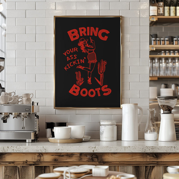 Ass Kickin Boots.png - Stretched Canvas, Poster or Fine Art Print I Heart Wall Art