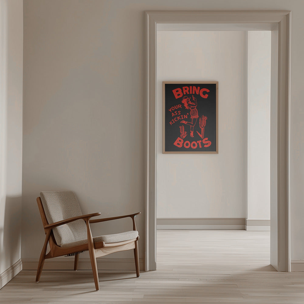 Ass Kickin Boots.png - Stretched Canvas, Poster or Fine Art Print I Heart Wall Art