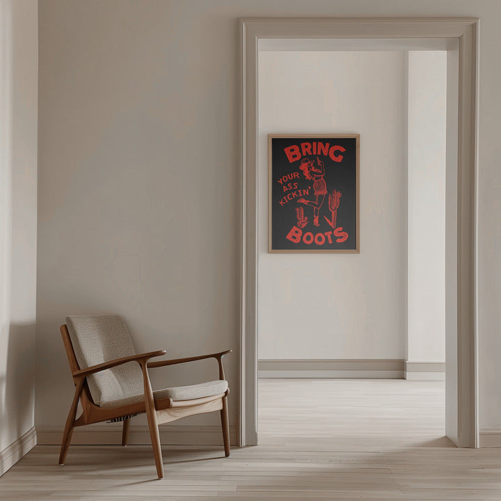 Ass Kickin Boots.png - Stretched Canvas, Poster or Fine Art Print I Heart Wall Art