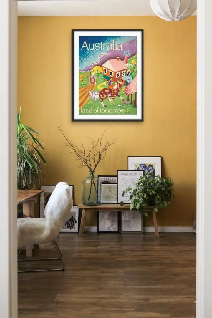 Australia Land Of Tomorrow Vintage Travel Poster - I Heart Wall Art - Poster Print, Canvas Print or Framed Art Print