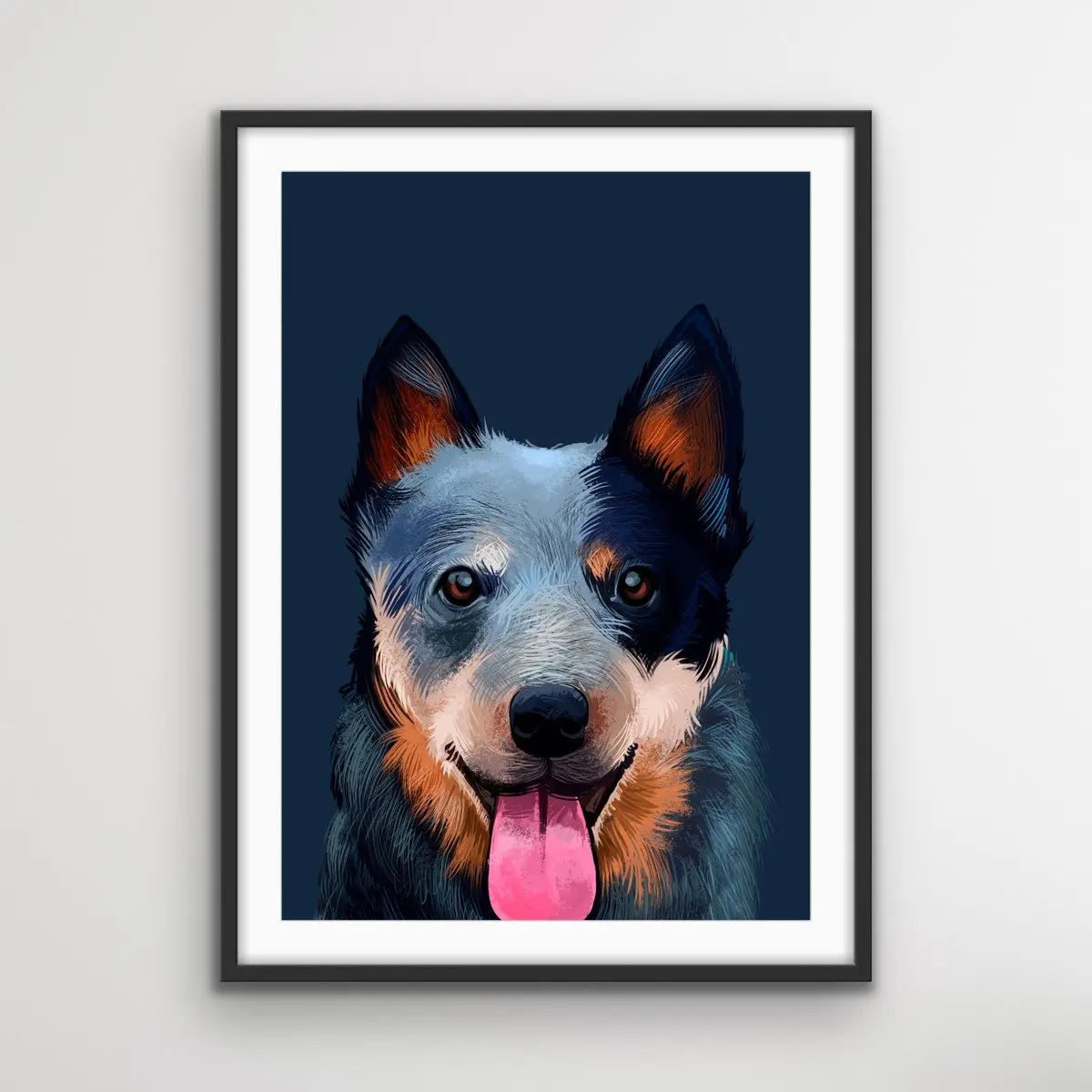 Australian Cattle Dog Landscape Art Print Stretched Canvas Wall Art - I Heart Wall Art - Poster Print, Canvas Print or Framed Art Print
