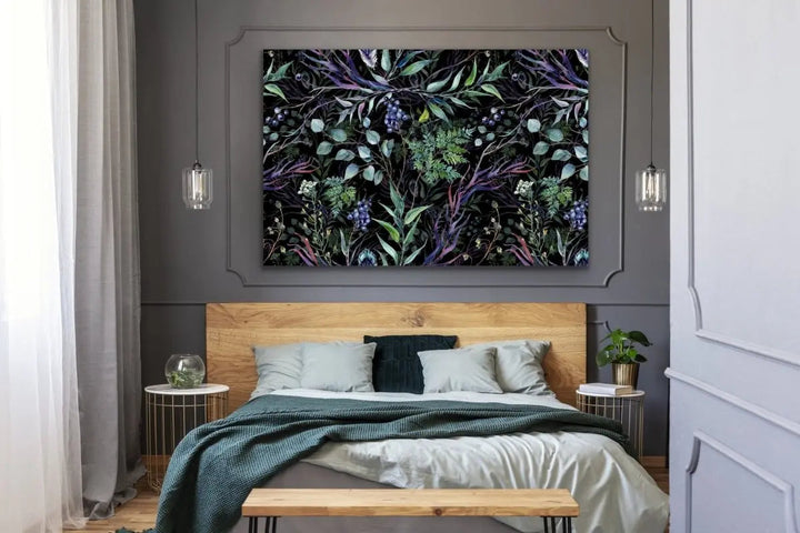 Australian Forest - Dark Blue and Green Foliage Stretched Canvas Print - I Heart Wall Art - Poster Print, Canvas Print or Framed Art Print