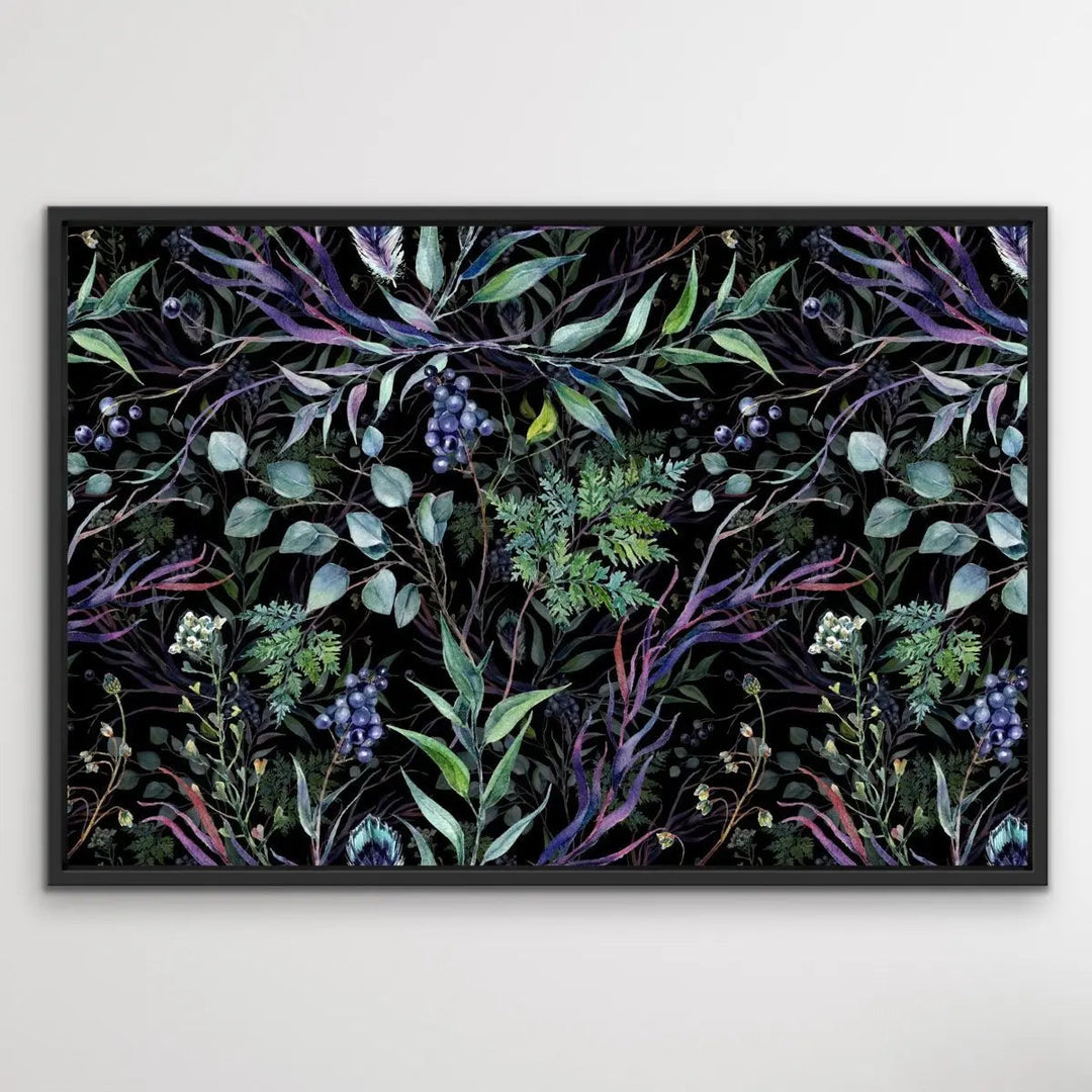 Australian Forest - Dark Blue and Green Foliage Stretched Canvas Print - I Heart Wall Art - Poster Print, Canvas Print or Framed Art Print