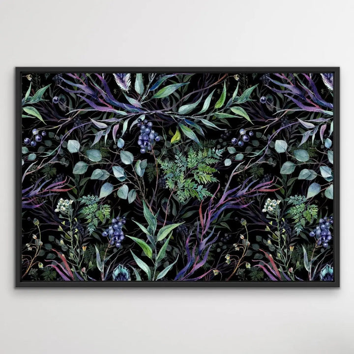 Australian Forest - Dark Blue and Green Foliage Stretched Canvas Print - I Heart Wall Art - Poster Print, Canvas Print or Framed Art Print
