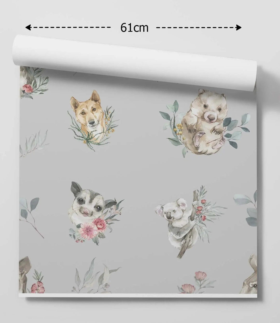 Australian Native Animal - Australian Animal Kangaroo Wombat Koala Possum Watercolour Easy Wallpaper I Heart Wall Art Australia 