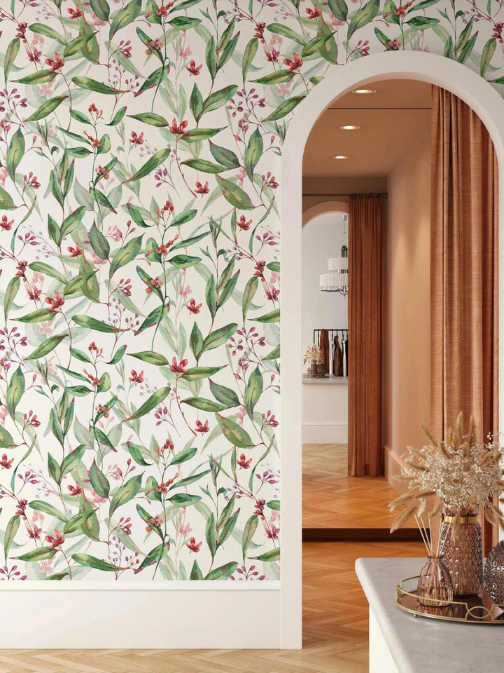 Australian Native Garden HALF SIZE - Australian Native Watercolour Removable Wallpaper - I Heart Wall Art