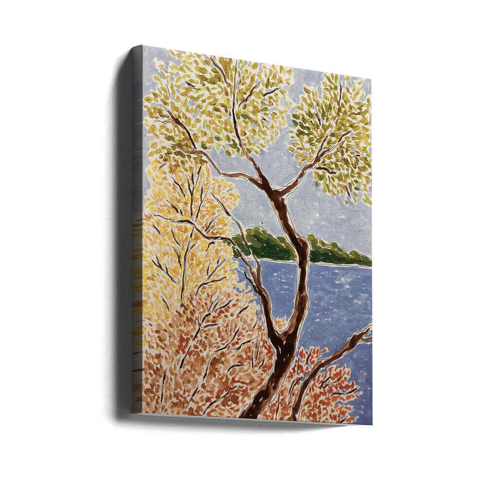 Autumn By The Lake - Stretched Canvas, Poster or Fine Art Print - I Heart Wall Art - Poster Print, Canvas Print or Framed Art Print