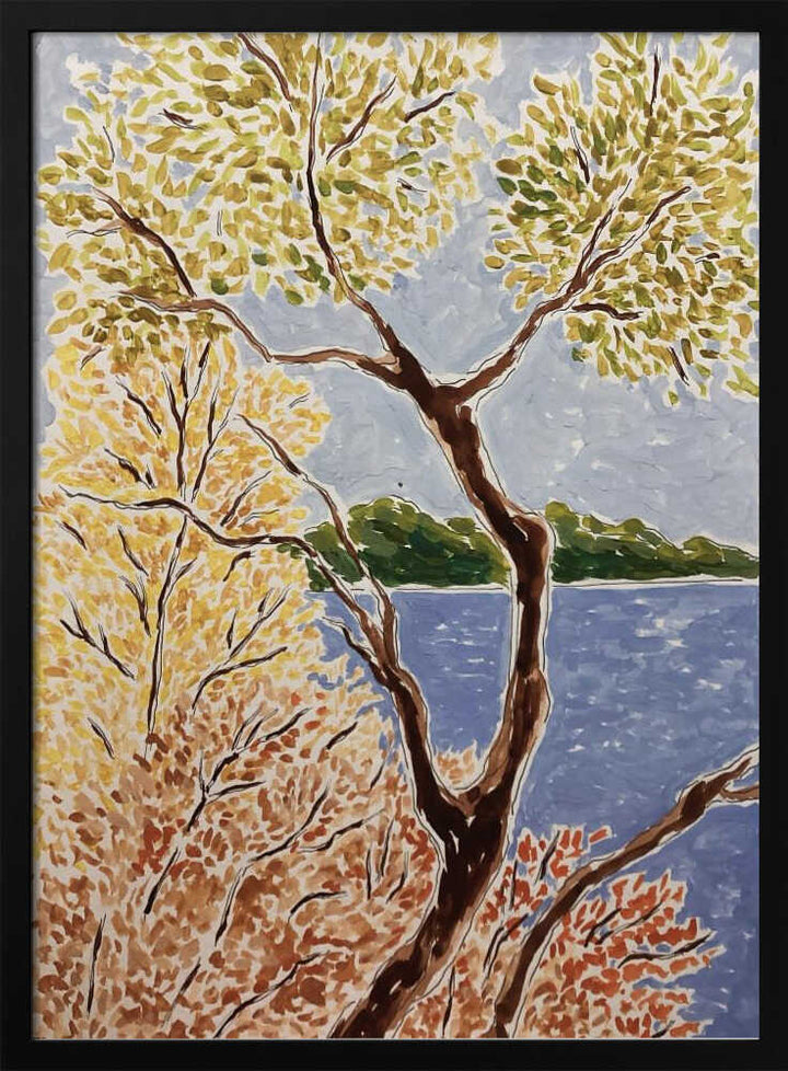Autumn By The Lake - Stretched Canvas, Poster or Fine Art Print - I Heart Wall Art - Poster Print, Canvas Print or Framed Art Print