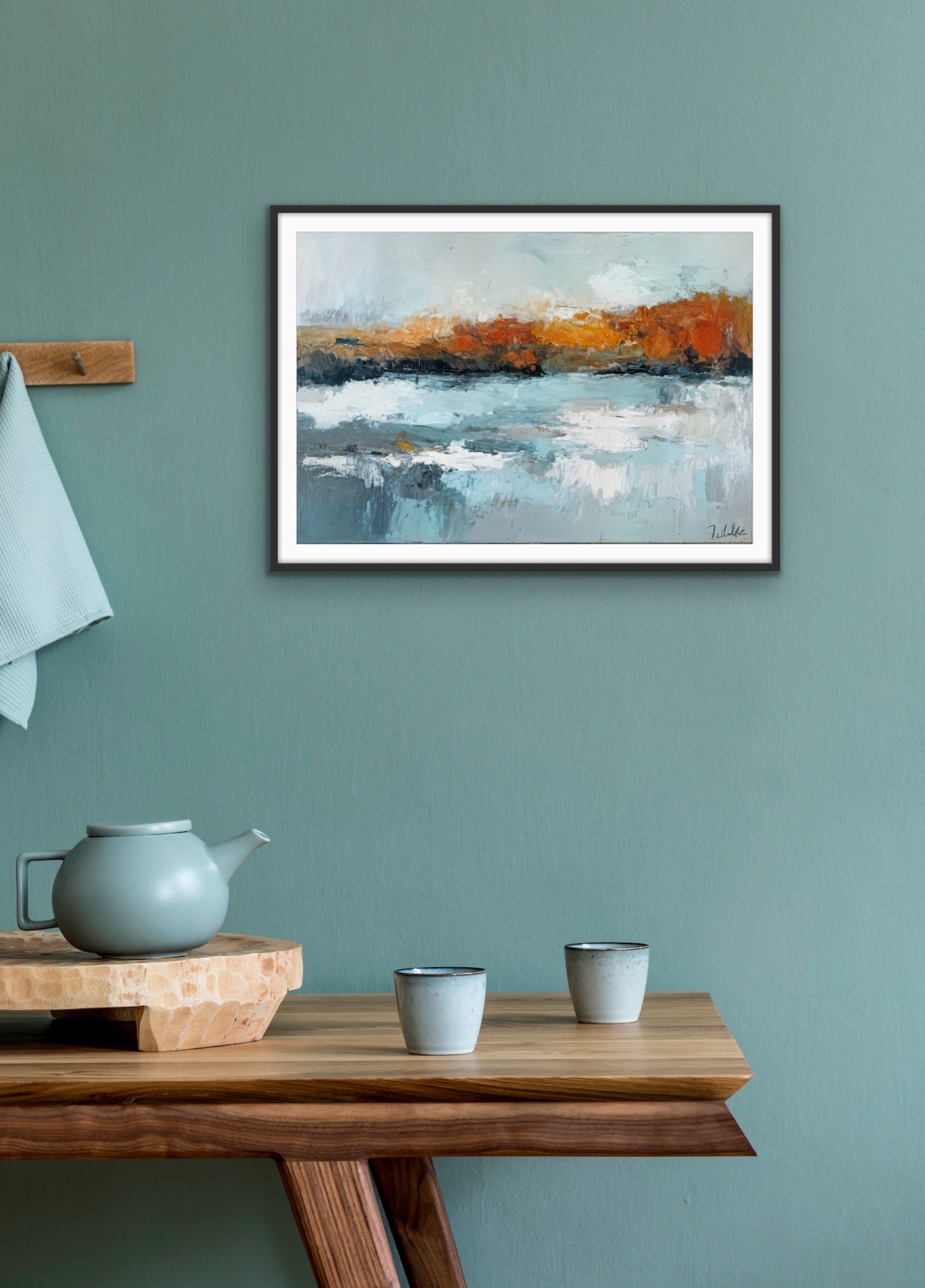 Autumn Lake - Abstract Autumn Colour Landscape, Stretched Canvas or Wall Art Print I Heart Wall Art