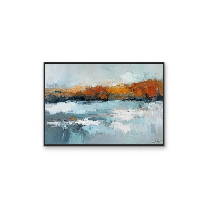 Autumn Lake - Abstract Autumn Colour Landscape, Stretched Canvas or Wall Art Print I Heart Wall Art