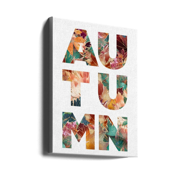 Autumn Leaves typography - Stretched Canvas, Poster or Fine Art Print - I Heart Wall Art - Poster Print, Canvas Print or Framed Art Print