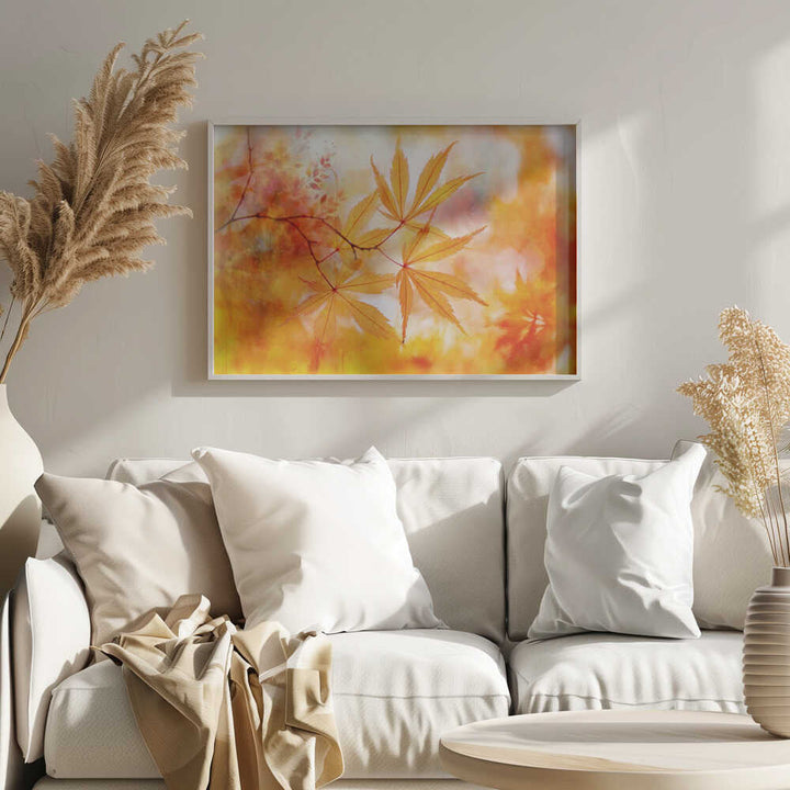Autumn Maple Glow - Floral Photographic Stretched Canvas Poster or Fine Art Print
