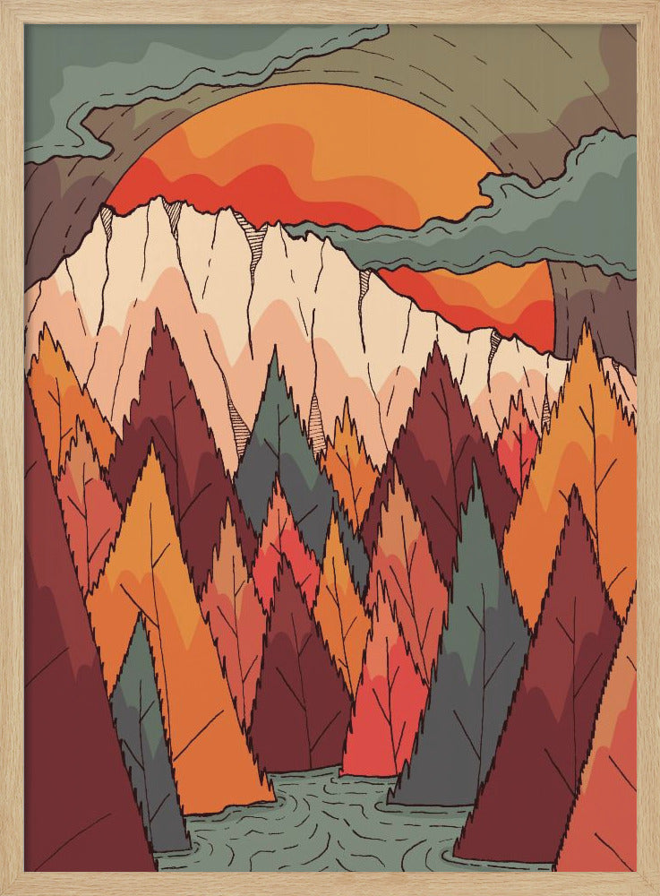 Autumn River Valley - Stretched Canvas, Poster or Fine Art Print I Heart Wall Art