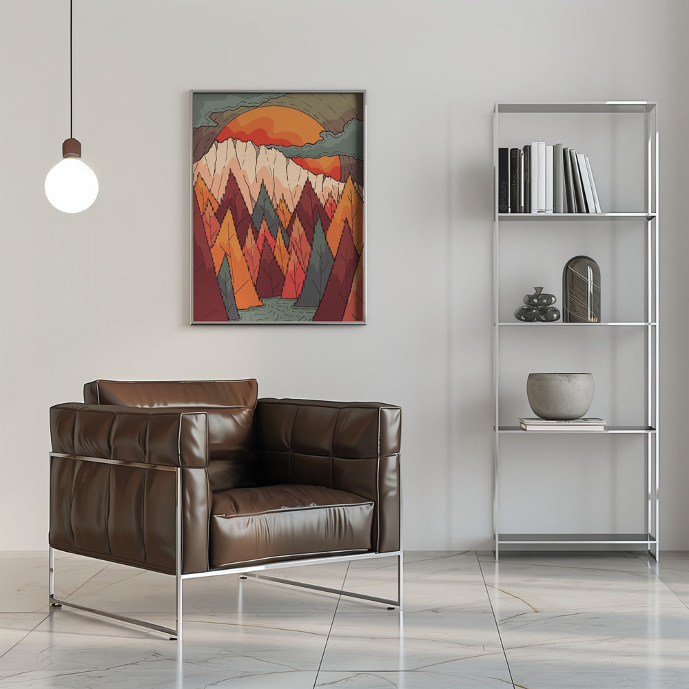 Autumn River Valley - Stretched Canvas, Poster or Fine Art Print I Heart Wall Art