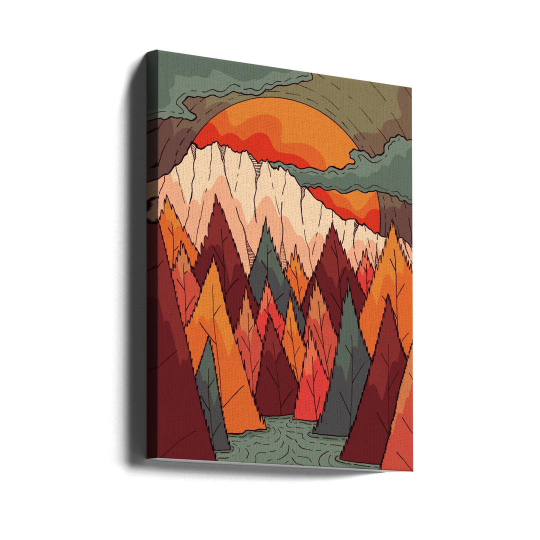 Autumn River Valley - Stretched Canvas, Poster or Fine Art Print I Heart Wall Art