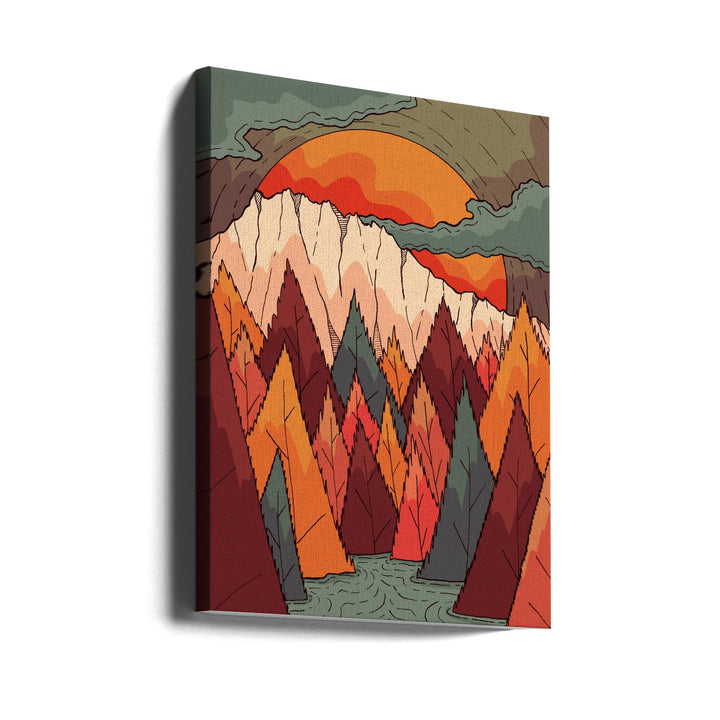Autumn River Valley - Stretched Canvas, Poster or Fine Art Print I Heart Wall Art