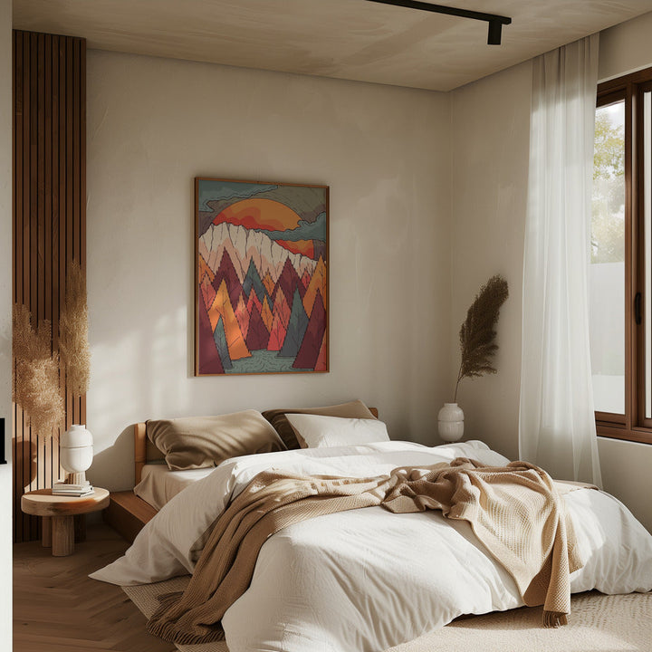 Autumn River Valley - Stretched Canvas, Poster or Fine Art Print I Heart Wall Art