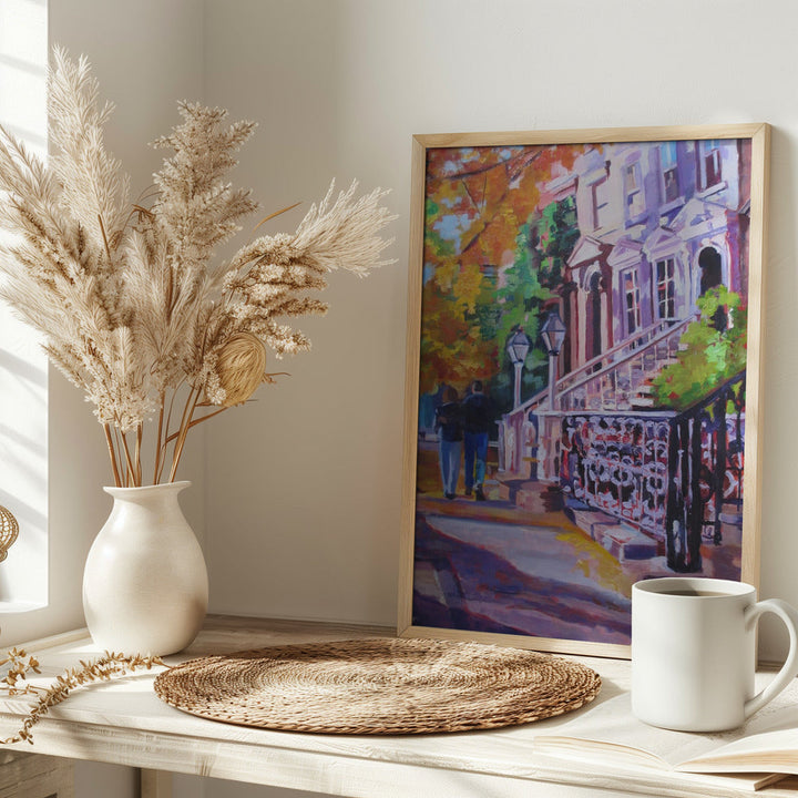Autumn Stroll - Stretched Canvas, Poster or Fine Art Print I Heart Wall Art