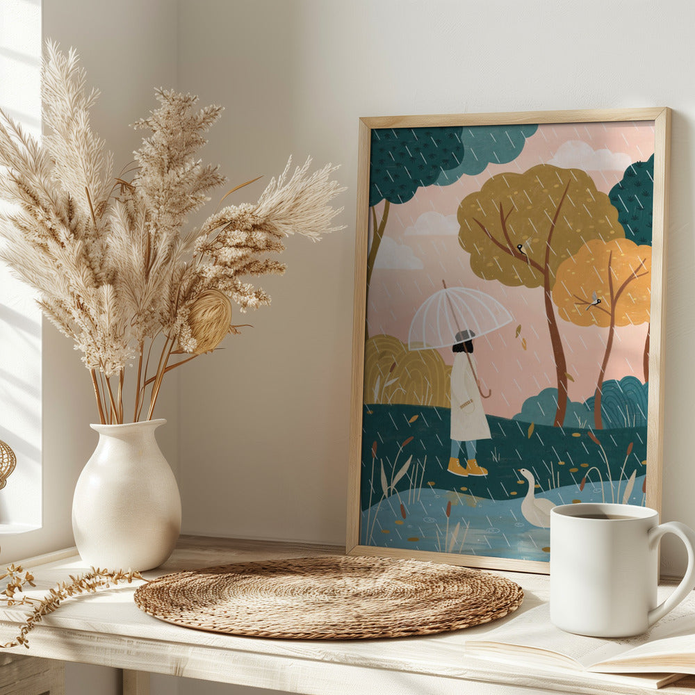 Autumn Walk - Stretched Canvas, Poster or Fine Art Print I Heart Wall Art