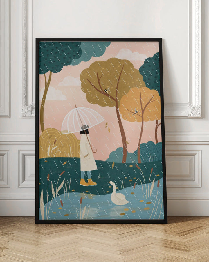 Autumn Walk - Stretched Canvas, Poster or Fine Art Print I Heart Wall Art