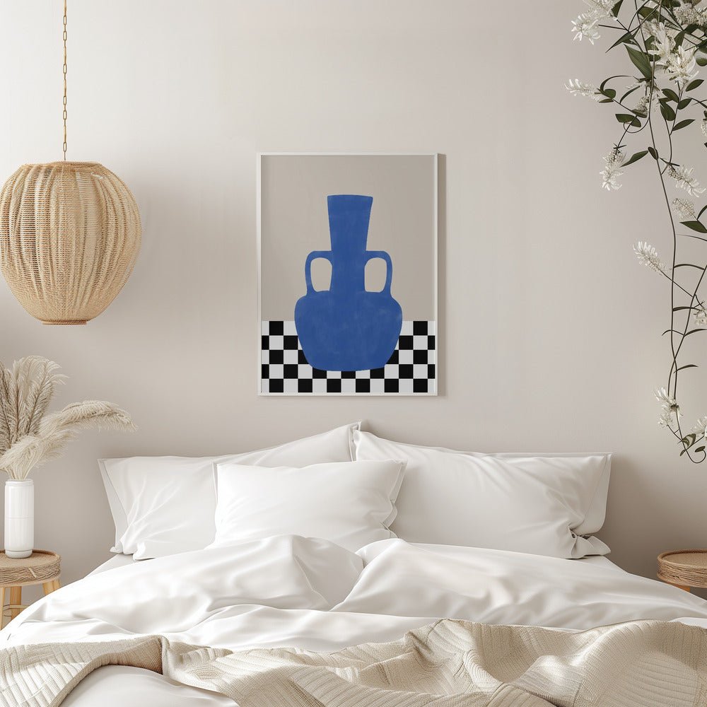 Azure Vase Chess Board - Stretched Canvas, Poster or Fine Art Print - I Heart Wall Art - Poster Print, Canvas Print or Framed Art Print