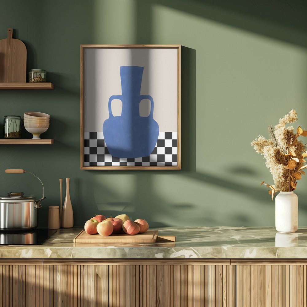 Azure Vase Chess Board - Stretched Canvas, Poster or Fine Art Print - I Heart Wall Art - Poster Print, Canvas Print or Framed Art Print