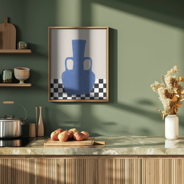 Azure Vase Chess Board - Stretched Canvas, Poster or Fine Art Print - I Heart Wall Art - Poster Print, Canvas Print or Framed Art Print