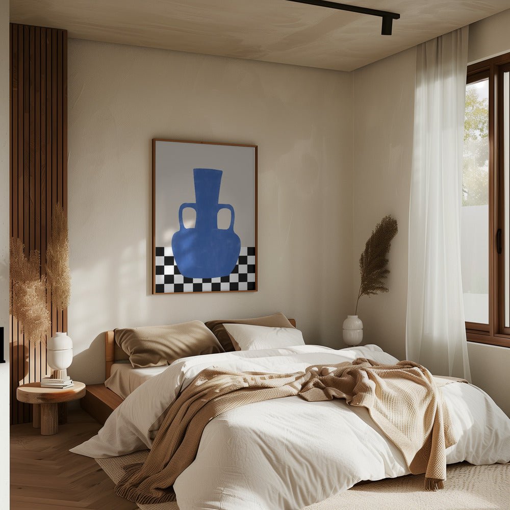 Azure Vase Chess Board - Stretched Canvas, Poster or Fine Art Print - I Heart Wall Art - Poster Print, Canvas Print or Framed Art Print