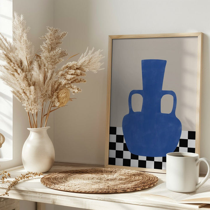 Azure Vase Chess Board - Stretched Canvas, Poster or Fine Art Print - I Heart Wall Art - Poster Print, Canvas Print or Framed Art Print