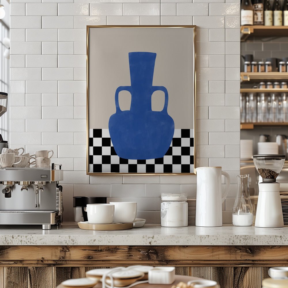 Azure Vase Chess Board - Stretched Canvas, Poster or Fine Art Print - I Heart Wall Art - Poster Print, Canvas Print or Framed Art Print