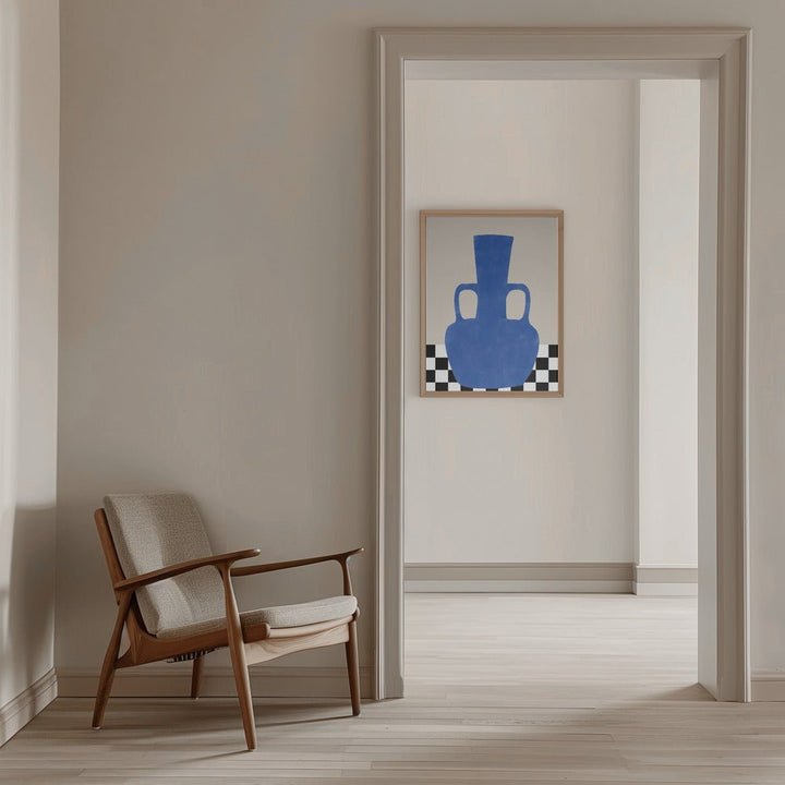 Azure Vase Chess Board - Stretched Canvas, Poster or Fine Art Print - I Heart Wall Art - Poster Print, Canvas Print or Framed Art Print