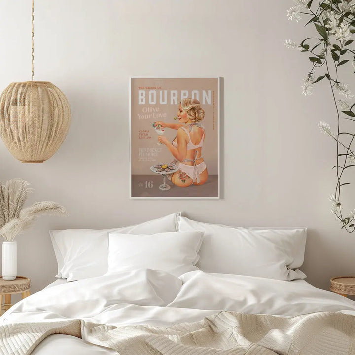 Babes of Bourbon Vol 16 Vintage Vodka Martini Pin Up Girl - Stretched Canvas, Poster or Fine Art Print I Heart Wall Art