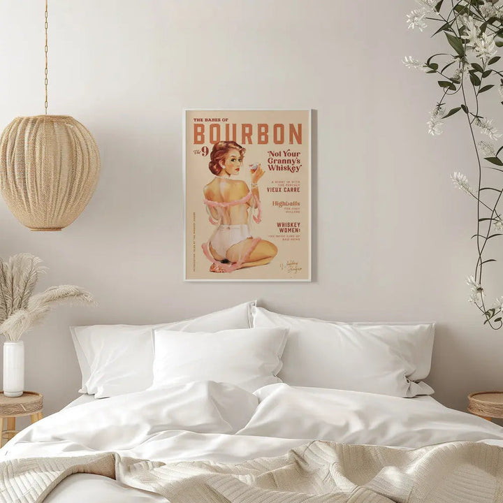 Babes of Bourbon Vol 9 Vintage Whiskey Pinup - Stretched Canvas, Poster or Fine Art Print I Heart Wall Art