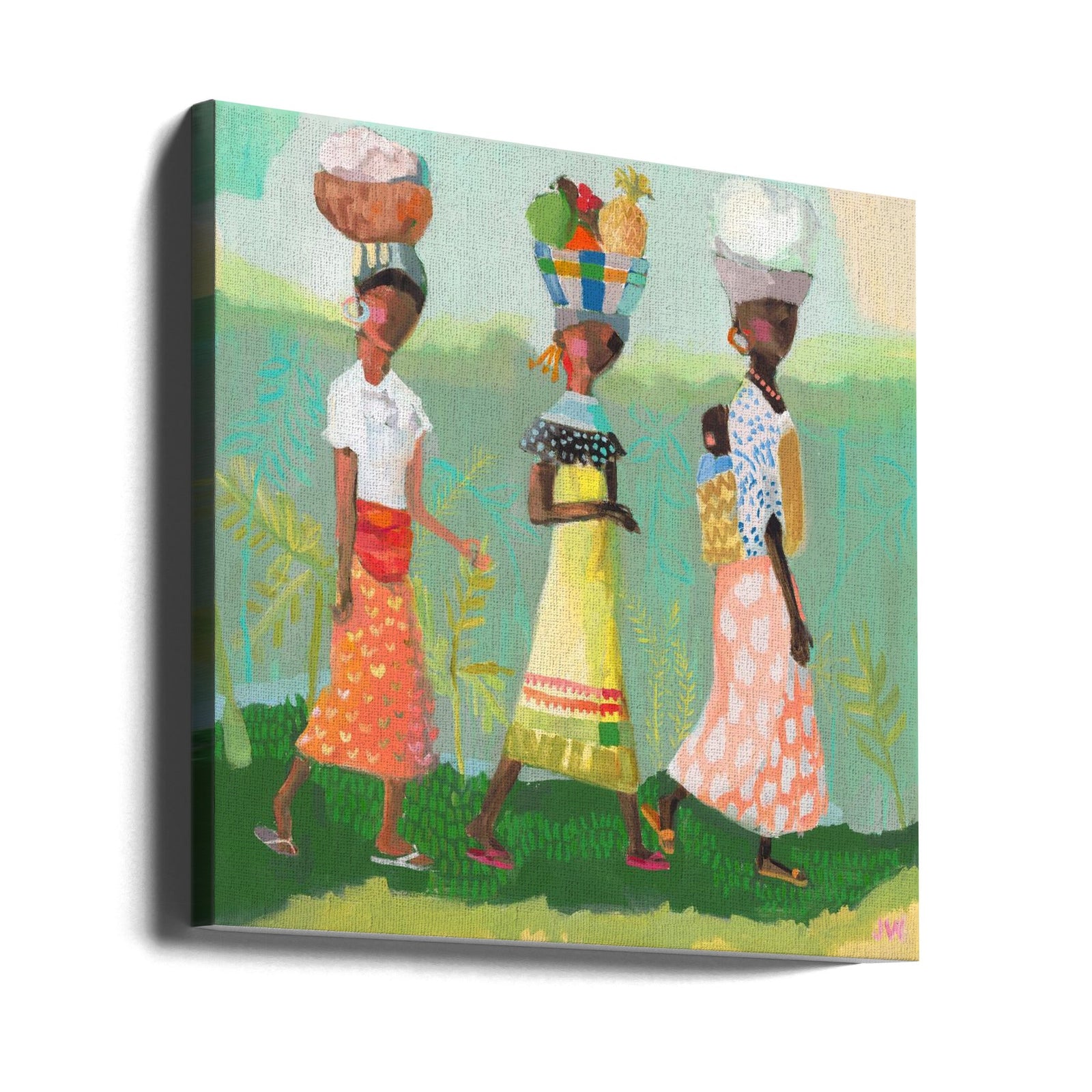 Back From the Market - Square Stretched Canvas, Poster or Fine Art Print I Heart Wall Art