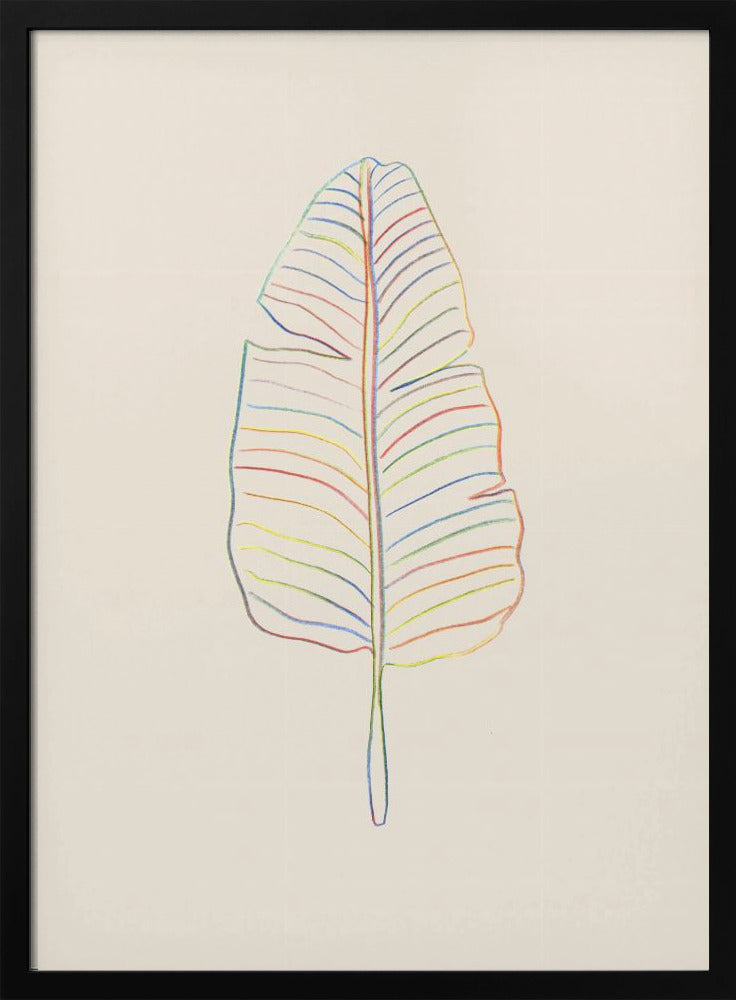 Banana Rainbow Leaf - Stretched Canvas, Poster or Fine Art Print I Heart Wall Art
