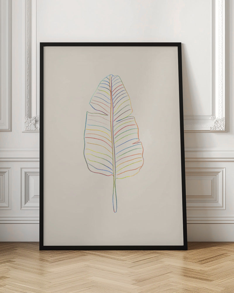 Banana Rainbow Leaf - Stretched Canvas, Poster or Fine Art Print I Heart Wall Art